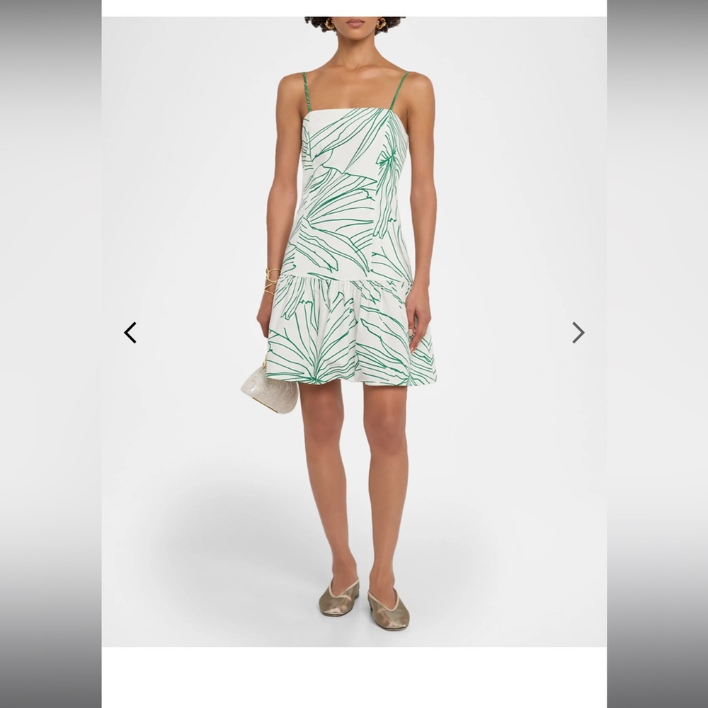 Marie Oliver Green and White Dress